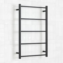 Non-Heated Matt Black 600mm Square Ladder Towel Rail