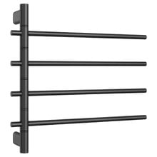 Thermorail 550 x 540mm Matte Black 4 Bar Heated Swivel Towel Rail