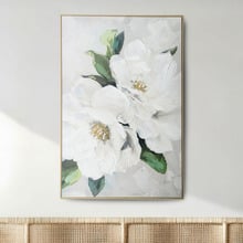 White Magnolia Framed Canvas Wall Art