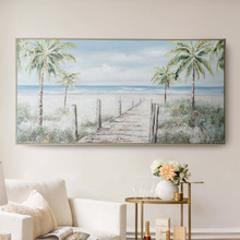 Palmtree Boardwalk Framed Canvas Wall Art