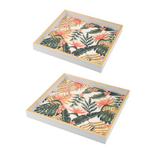 2 Piece Botanical Square Tray Set