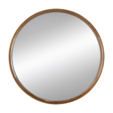 Yarrabah Round Pine Wood Wall Mirror