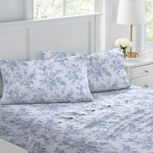 Soft Blue Vanessa Cotton Flannelette Sheet Set