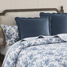 Midnight Blue Walled Garden Queen Coverlet Set