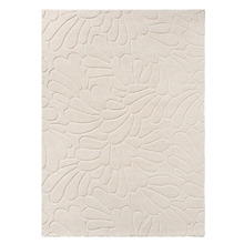 Ivory Cream Coleby Petals Hand-Tufted Wool Rug
