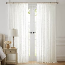 Adain Floral Sheer Pencil Pleat Single Panel Curtain