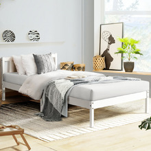 White Hamilton Pine Wood Platform Bed