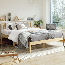Natural Hamilton Pine Wood Platform Bed