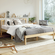 Natural Hamilton Pine Wood Platform Bed