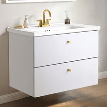 Linos 600mm Wall Hung Single Vanity with Ceramic Countertop