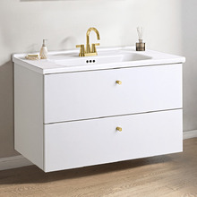 Linos 800mm Wall Hung Single Vanity with Ceramic Countertop