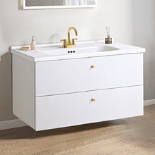 Linos 900mm Wall Hung Single Vanity with Ceramic Countertop