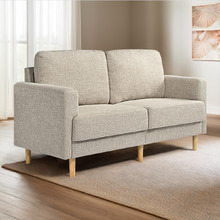Khaki Klima 2 Seater Rubberwood Modular Sofa