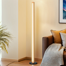Zain Light Timber Square LED Floor Lamp