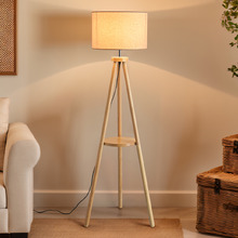 Rayven Rubberwood Floor Lamp