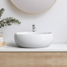 Cove 410mm Gloss White Oval Ceramic Above Counter Basin