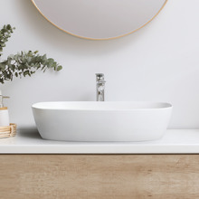 Cove 600mm Matte White Ceramic Above Counter Basin