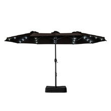 4.6m Hiraiya Solar-Lighted Market Umbrella with Base