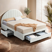 Turtledove Queen Bed Frame with 4 Drawers