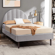 Braun Boucle Bed Frame