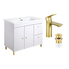 Yuli 900mm Gold Accent Vanity Package