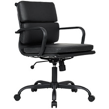 Black Marcus Mid Back Faux Leather Office Chair