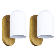 Pearson Ash Wood & Iron Wall Sconces (Set of 2)