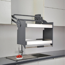 Bistro Flexi Height Pull Down 2 Tier Wall Cabinet Unit