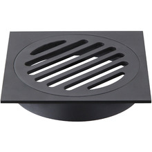 110mm Square Black Floor Waste