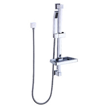 Chrome Square Rail Shower with Soap Dish