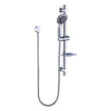 Chrome Round Rail Shower with Soap Dish