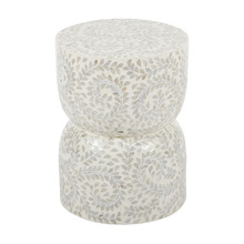 Kairo Capiz Inlay & Bamboo Accent Stool