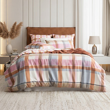 Pink Checkered Miranda Cotton Quilt Cover Set