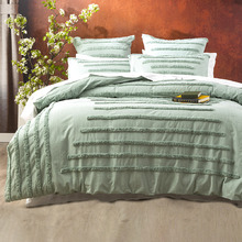 Sage Classic Vintage Washed Tufted Cotton Quilt Cover Set