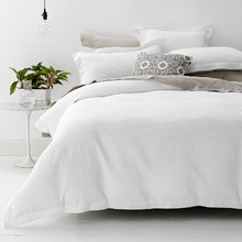 White Elegance Cotton Waffle Quilt Cover Set
