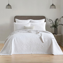 White Asher Cotton-Blend Coverlet Set