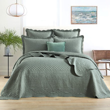 Juniper Scallop Cotton-Blend Coverlet Set