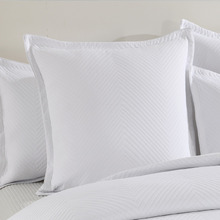 White Chevron Cotton-Blend European Pillowcase