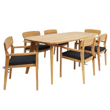 6 Seater Draven Teak Wood Outdoor Dining Set