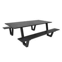 6 Seater Opaline Aluminium Outdoor Dining Table with Benches