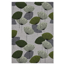 Grey Dandelion Clocks Outdoor Rug