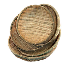 5 Piece Natural Hand-Woven Bamboo Basket Set