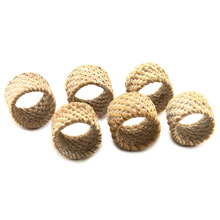 Whitewash Rattan Napkin Rings (Set of 6)