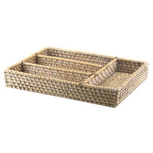 Whitewash Rattan Cutlery Tray