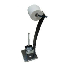 Floor Standing Paper Holder with Toilet Brush, Heavy Base