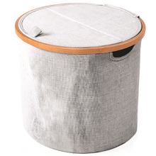 Round Bamboo Collapsible Laundry Basket
