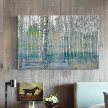 Teal Tree Forest Canvas Wall Art