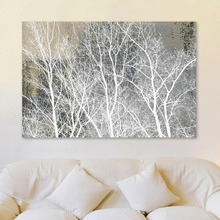 Frosty White Branches Canvas Wall Art