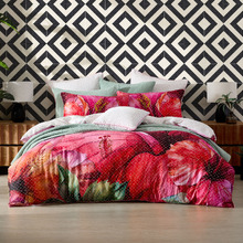 Hibiscus Hue Cotton Sateen Quilt Cover Set