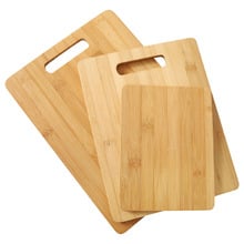 3 Piece Gourmet Kitchen Natural Bamboo Chopping Board Set